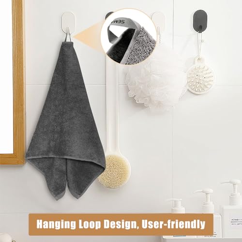 SEMAXE Grey Bathroom Towels Set, 2 Bath Towels, 2 Hand Towels, 4 Washcloths, 100% Cotton Towel for Bathroom, Soft Fluffy and Absorbent Towel, 8 Piece Towel Set