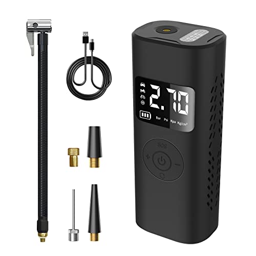 awesafe 7800mAh compresseur d'air Portable pour Voiture, 150PSI gonfleur de vélo électrique,Batterie Rechargeable, écran LCD numérique, Pompe électrique de vélo, Voiture, Moto, Scooter, Ballon Cover