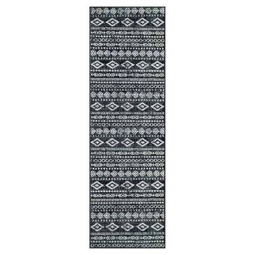 Lahome Boho Moroccan Runners For Hallways, Washable 2.5X8 Black White Hallway Runner Non-Slip Kitchen Runner Rug 8Ft thumb #6