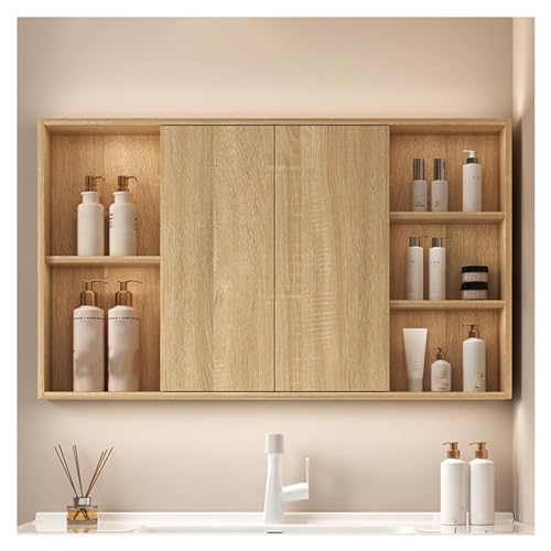 Gabinete de espejo de baño LED con espejo deslizante, armario moderno, ahorro de espacio debajo del fregadero, espejo de baño