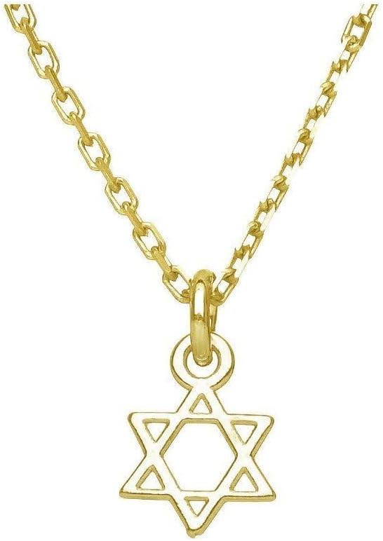 Alef Bet by Paula Tiny Jewish Star of David Necklace