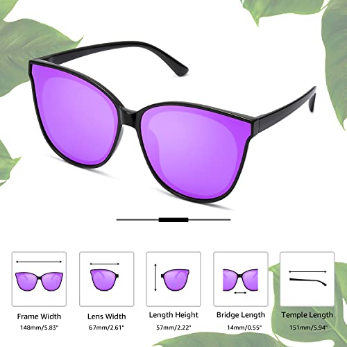 Lvioe Oversized Polarized Sunglasses For Women Trendy Large Cat Eye Uv Protection Shade Ls1627 #TOP3