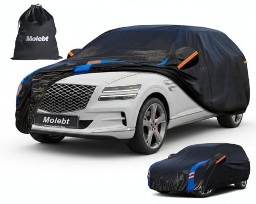 Image of Custom Fit Car Cover for Genesis GV80 (2020-2026), Upgraded Waterproof All Weather Outdoor Auto Cover with Driver Door Zipper & Mirror Pockets, UV /Snow /Dust Protection