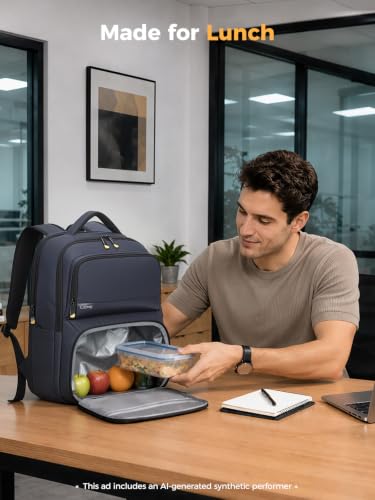 Lekespring 17" Laptop Backpack with Lunch Box, Work Bag for Men Women - image 2