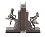 Deco 79 64717 Polystone Boy/Girl Bookend Pair with Versatile Decor Appeal