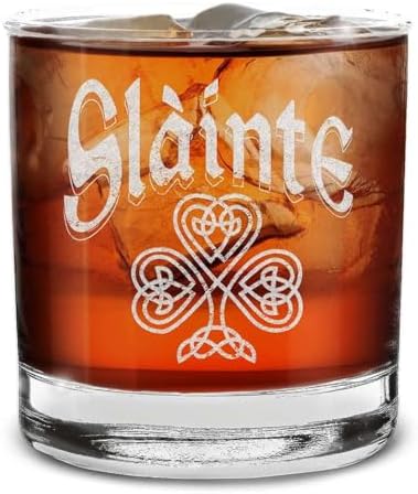 shop4ever Slainte Irish Cheers Toast Engraved Whiskey Glass 11 oz. Gift for Him Her