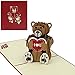 EUFANCE Tarjeta de felicitación emergente 3D con oso de peluche tridimensional, aniversario, cumpleaños, Halloween, año nuevo, acción de gracias, Navidad, día de San Valentín, boda