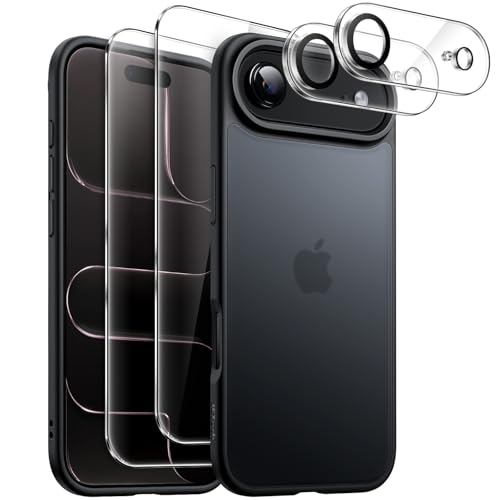 JETech 5 in 1 Matte Case for iPhone Air, Black