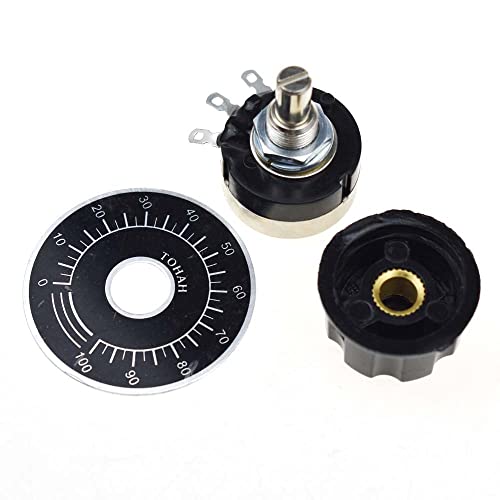RELAND SUN RV24YN20S Single Turn Carbon Film Rotary Taper Potentiometer + A03 Knob + Dials (10K)