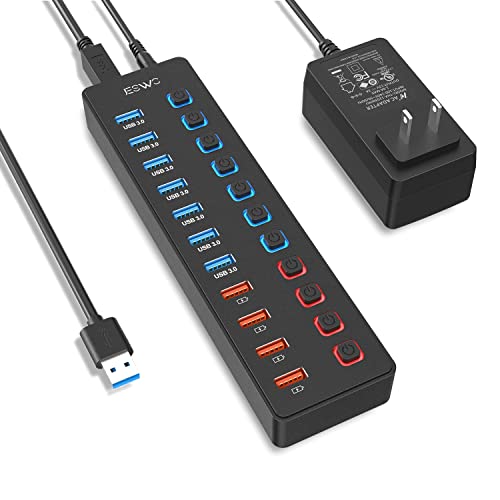 USBハブ JESWO USB3.0 ハブ 電源付き 11ポート USB HUB USB3.0ポートx7 5Gbps高速伝送 + 充電ポートx4 100cmケーブル USB拡張 セルフパワー/バスパワー 独立スイッチ付き 12V/3A電源アダプタ ACアダプタ付き MacBook/iMac/Surface Pro等ノートPC他対応 在宅勤務 USBハブ JESWO USB3.0 ハブ 電源付き 11ポート USB HUB USB3.0ポートx7 5Gbps高速伝送 + 充電ポートx4 100cmケーブル USB拡張 セルフパワー/バスパワー 独立スイッチ付き 12V/3A電源アダプタ ACアダプタ付き MacBook/iMac/Surface Pro等ノートPC他対応 在宅勤務