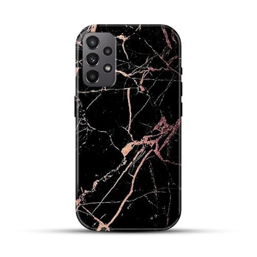 Image of COLORflow Back Cover Compatible with Samsung Galaxy A23 4G / 5G | Beautiful Black Golden Marble | Designer Printed Glossy Armoured Bumper Back Cover Compatible with Samsung Galaxy A23 4G / 5G