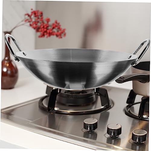 Wok de acero inoxidable con doble asa práctico miniatura 4