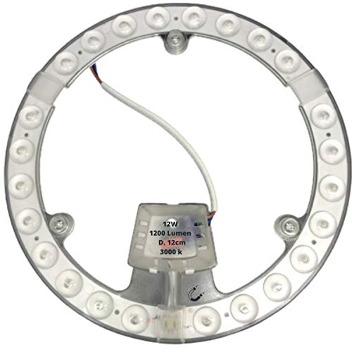 Patabit Lampe LED ronde de rechange au lieu de la lampe fluorescent neon circulaire pour transformation de la plafonnier à LED | Lumiere circulaire LED (12 W, lumière chaude 3000 K)