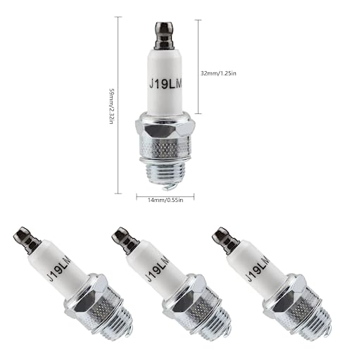 3 Stück RJ19LM Zündkerze 4-Takt Rasenmäher Spark Plug for Briggs & Stratton 796112 796112S 796112 3121-C5-0041 Champio