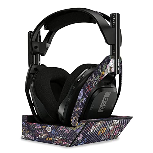 Image of MightySkins Carbon Fiber Skin Compatible with Astro A50 Wireless Headphones + Base Station (Gen 4) - Midnight Blossom | Protective, Durable Textured Carbon Fiber Finish | Easy to Apply