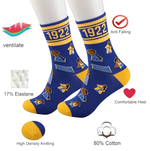 LEVLO 1 Pair 1922 Sorority Travel Socks Pretty Poodles 1922 Athletic Running Socks SGR Sorority Sister Women Gift3