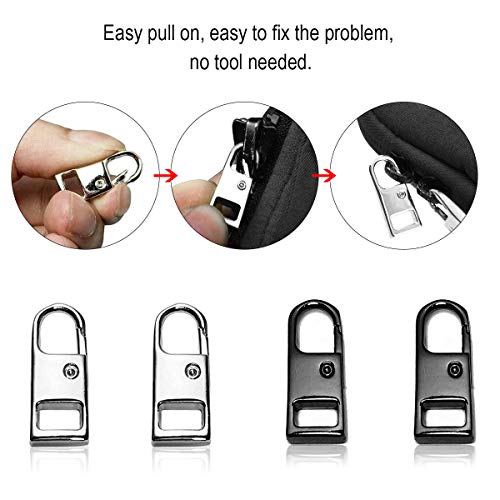 Zipper Pull Tab Replacement Metal Zipper Handle Mend Fixer for Suitcases Luggage Jacket Backpacks Coat Boots - Thumbnail 3
