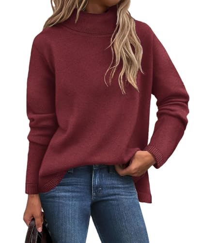 Image of TIYOMI Plus Size Sweater Tops for Women Turtleneck Warm Pullover XL-5XL