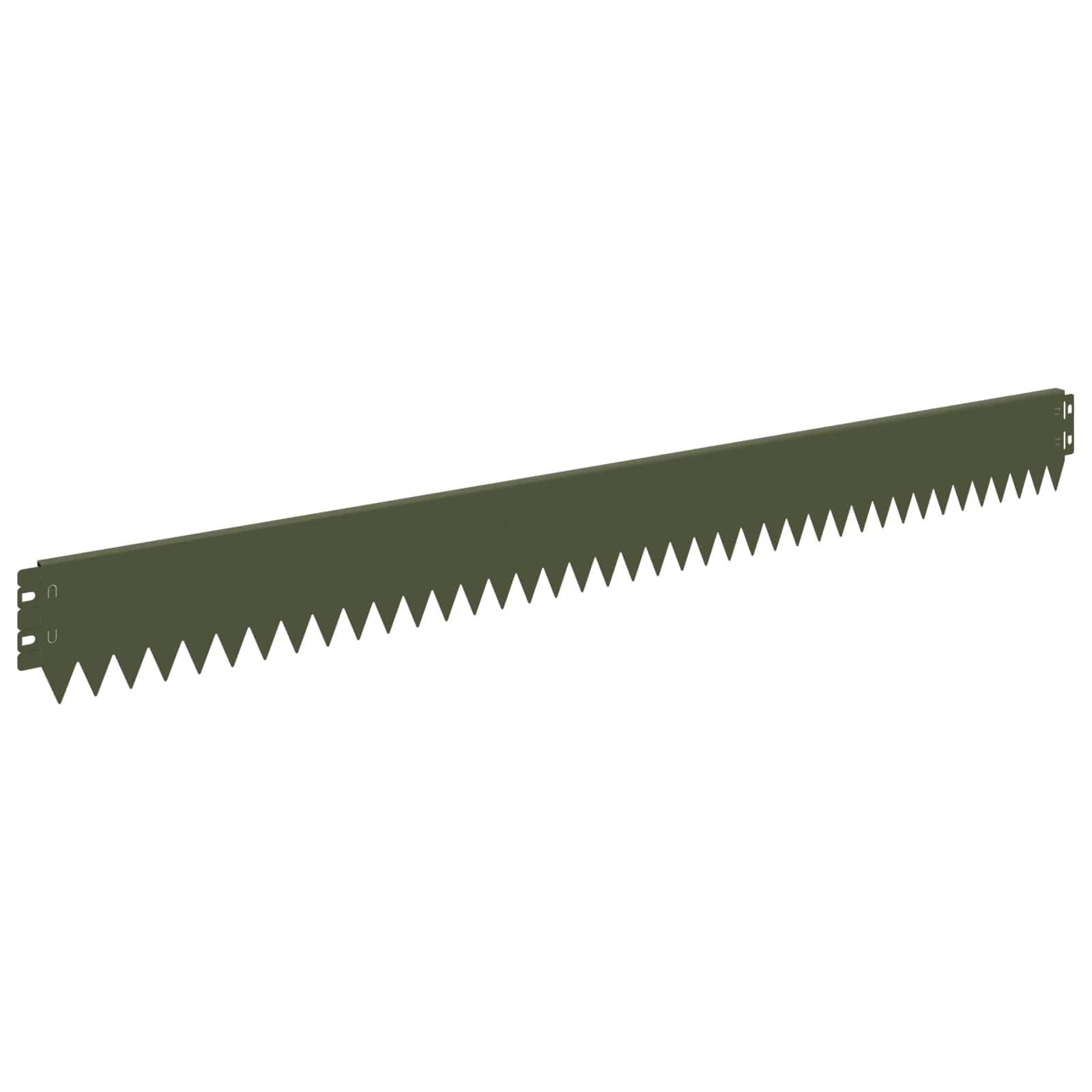 Lot de 20 bordures de pelouse - 103 x 10 cm - En acier - Vert olive - Bordure de pelouse pour jardin et chemins