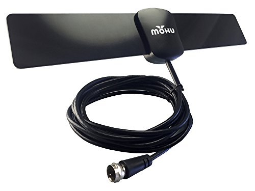 Mohu 25 Basic Indoor HDTV Antenna, 25-Mile Range, UHF/VHF Multi-Directional, Paper-Thin Design, 10 ft. Coaxial Cable, 4K-Ready HDTV, MH-110757