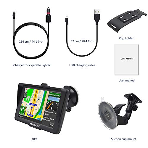 image for AWESAFE GPS Navigator for Car Truck RV with Bluetooth, Latest 2025 Map