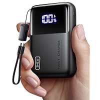 INIU 65W Fast Charging Laptop Power Bank, Compatto 20000mAh Powerbank con Cavo USB-C Collegato...