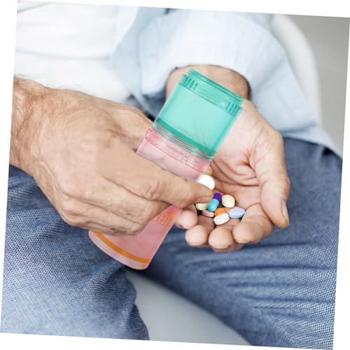 HOUDERCO Stapelbarer Wochenplaner Tablettenbehälter Mit Mehrfachfächern Für Hause Zufälliger Stil Aus Hochwertigem Pc-material Geruchsneutral Und Praktisch Für Fischöl Vitamine Und Co