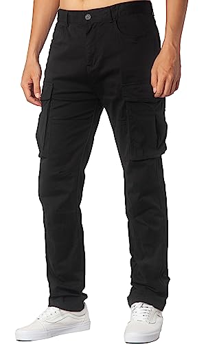 ITALYMORN Black Cargo Pants for Men Slim fit Khaki Work Pants with Pockets