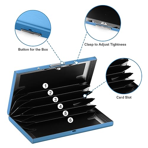 Ultra Thin RFID Blocking Metal Wallet - Blue Card Holder for All - Image 4