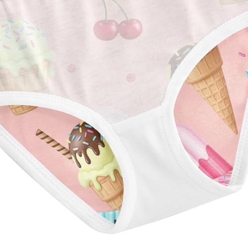 Cute Ice Cream Pink Cotton Toddler Underwear, Girls Cotton Underwear, 2T–8 Years4