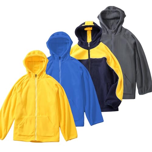 Teen Boys Girls Jacket 𝐖aterproof Spring Fall Outdoor Lightweight Hooded Fleece Raincoat Windproof Casual Clothes4