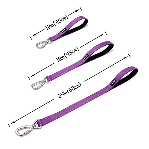 Zaler Short Dog Leash, 24 Inches Traffic Leashes For Dogs, Nylon Reflective Dog Lead With Padded Handle, Heavy Duty Leash For Large And Medium Dogs (24" Purple) #TOP4