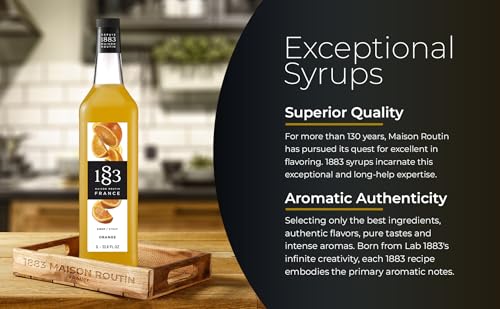 Image of 1883 Orange Syrup for Drinks, Made in France, 1 Liter Glass Bottle