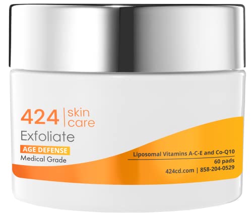 424 Skin Care Exfoliate Pads - Dermatologist Tested & Recommended - Clinically Proven Formula- 60 Count
