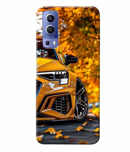 Image of Racing Car Rider Printed Hard Back Case Cover & Compatible for Vivo Y72 5G (Multicolor) - D1815
