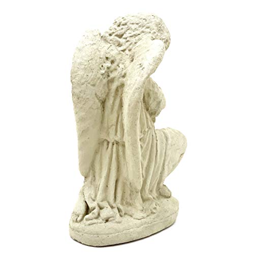 Estatua Ángel de Oración Vintage de Piedra Sólida miniatura 5