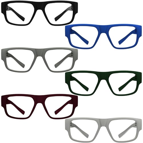 Eyekepper Reading Glasses 2.0 Readers for Men 6 Pack Square Frame