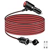 Thlevel 2 Metri Cavo di Prolunga Presa Accendisigari 16AWG 12V Spinotto Maschio Auto Adattatore per Caravan Camper Aspirapolvere