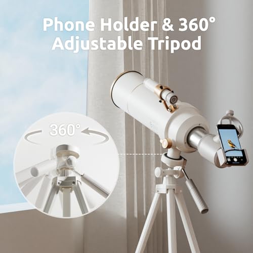 Image of Science Can Telescope for Kids - 70mm Aperture(16X-120X), High Powered Refractor Telescopes for Beginners with Adjustable Tripod and Phone Adapter, Astronomy Gifts for Boys & Girls Ages 8-12