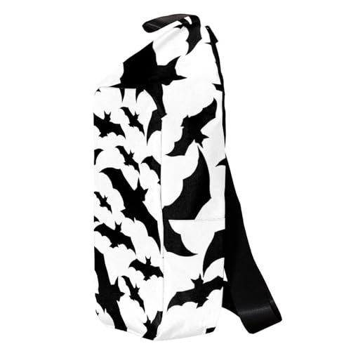 Sac à dos à bandoulière noir et multicolore avec imprimé graphique - 3