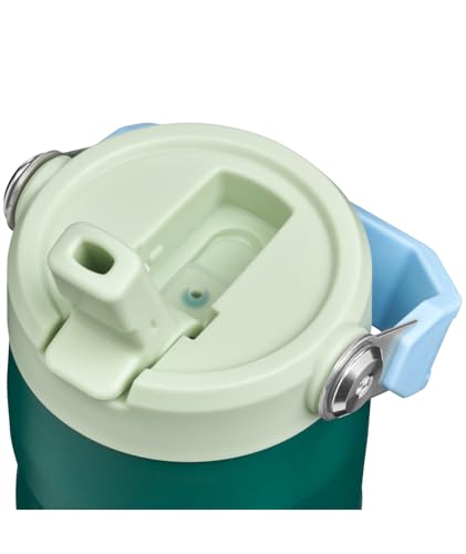 Image of STANLEY IceFlow Flip Straw 2.0 Water Bottle 16 oz | Built-In Straw with Larger Opening | Lightweight and Leak Resistant | Insulated Stainless Steel | BPA-Free | Emerald Honeydew