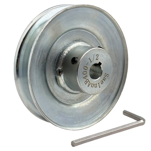 Saelno AB400-1/2 Single Groove Web Sheaves, v Belt Pulley 4 OD 1/2 bore,Motor Pulley Carbon Steel for A B 5L 4L V-Belts
