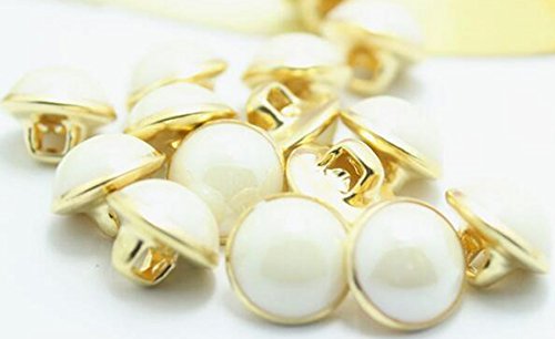 120Pcs Pearl Buttons 10Mm Small Pearl Half Resin Dome Cap Copper Base Buttons For Crafting Sewing Scarpbooking Scarf And Clothes,Mixed Color(Color 120Pcs) #TOP7