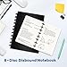 MOSA BEAR Discbound Notebook, 8-Disc Disbound Planner with Removable Pages, 180 Pages Spiral Notebook, Poly Cover Discbound Planner for Work, Travel, Note Taking(With Index Sticker),Black, A5
