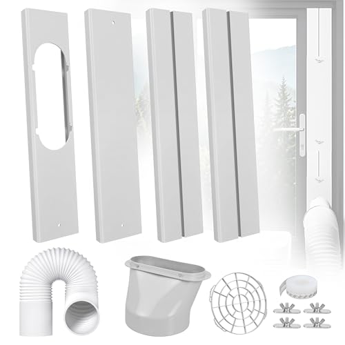 ForeverShine Portable Air Conditioner Window Vent Kit Adjustable AC Window Kit Fits Sliding Horizontal & Vertical Windows Includes 5.9 Exhaust Hose