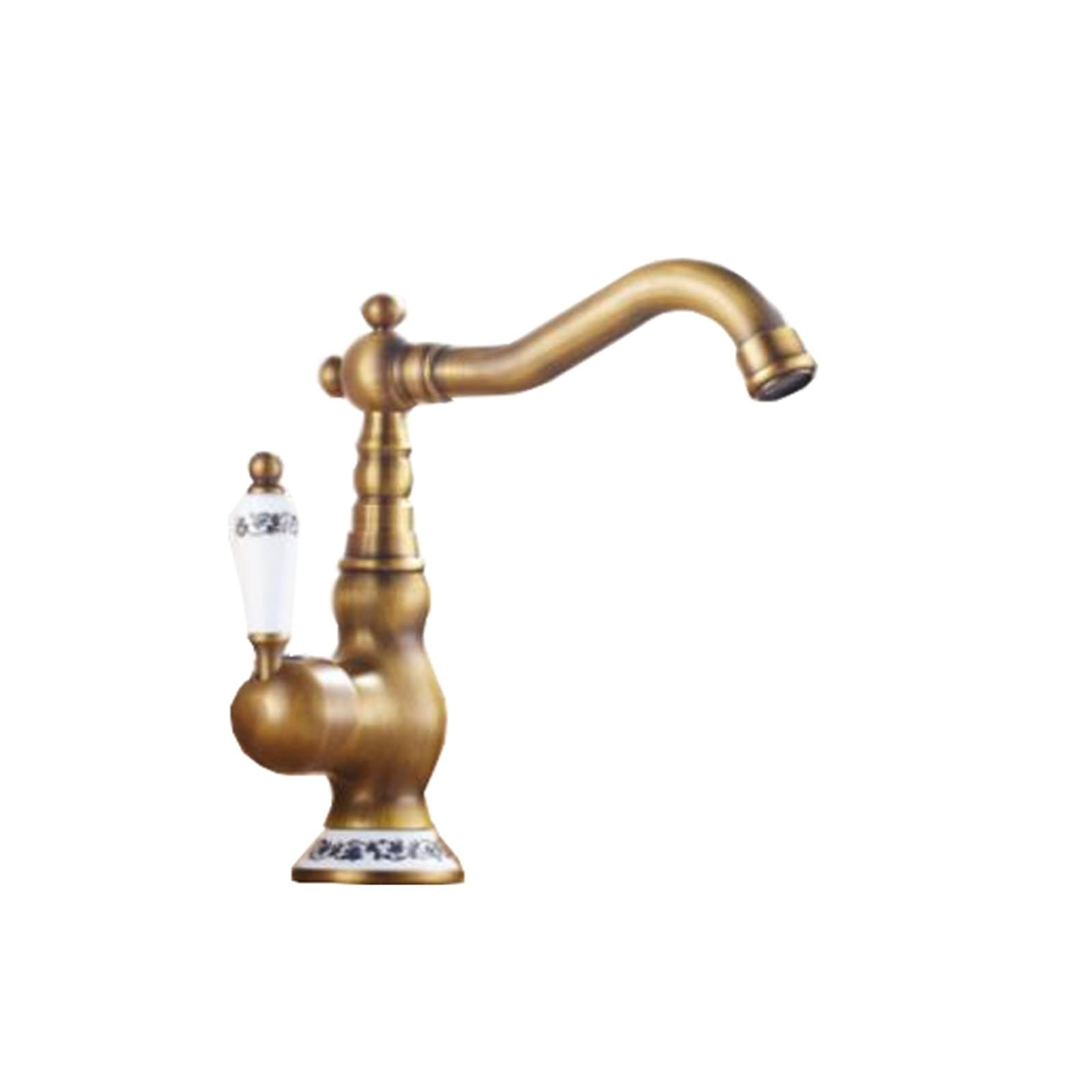 Lmysxaoz Short Kitchen Sink Faucet, Touch On Deck Mount 1 Hole Handle Bathroom Mixer Faucet Brass Ceramic(Short)