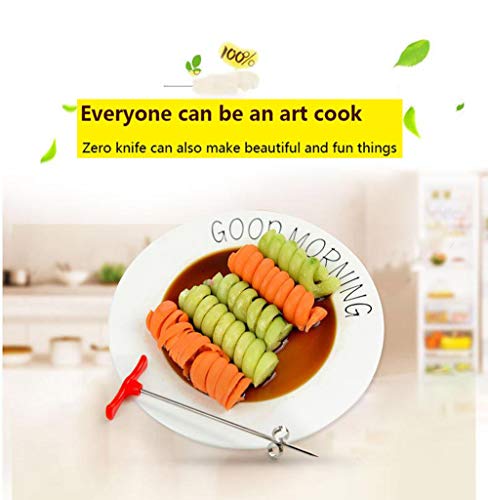 KABB Vegetables Spiral Knife Carving Tool Potato Carrot Cucumber Salad Chopper Manual Spiral Screw Slicer Cutter Spiralizer - Thumbnail 2