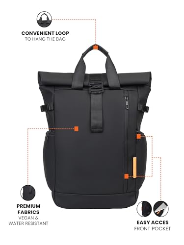 Image of FUR JADEN Vegan Leather Stylish 15.6 Inch Premium Laptop Backpack for Office & Travel