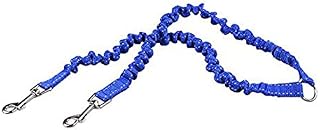 MEKEET Bungee Double Dog Lead No Tangle Two 2 Dog Leash Coupler, For Walking Puppy, Small, Medium, Large dog, Adjustable 19.6 to 31.4 Inches (Blue)
