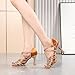 EAKLVB Women Ballroom Dance Shoes Diamond Fashion Modern Latin Salsa Bachata Practice Performance Dance Shoes (Brown, Adult, Women, 12, Numeric, US Footwear Size System, Medium)